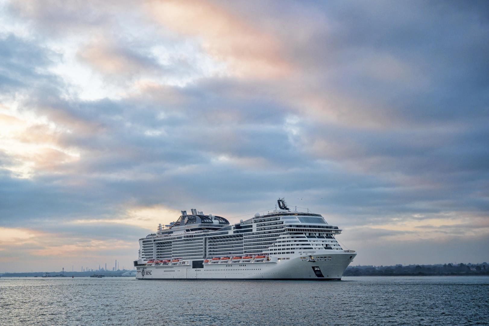 01 March 2019, MSC Bellissima arrives at Southampton to be christened